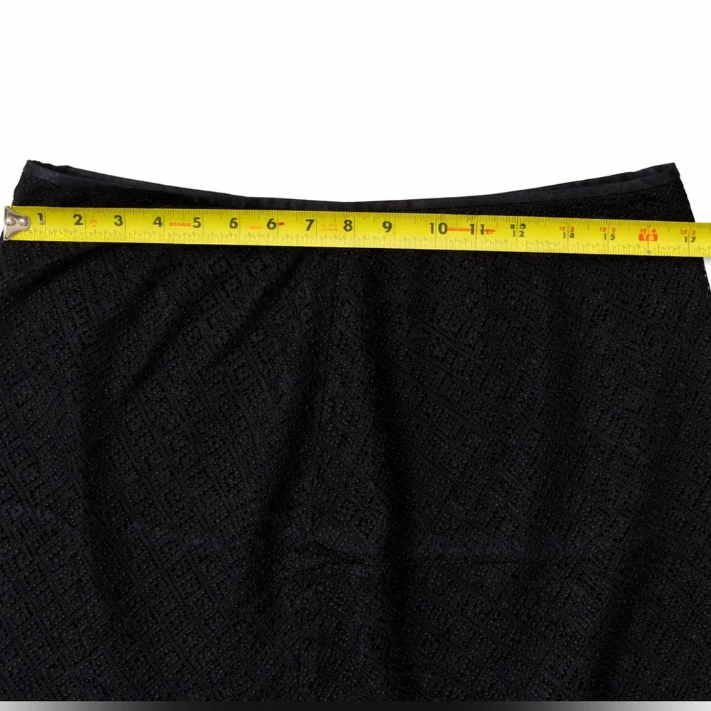 NY&Co Black Lace A-Line Mini Skirt Size 12 Textured Overlay - Picture 7 of 7